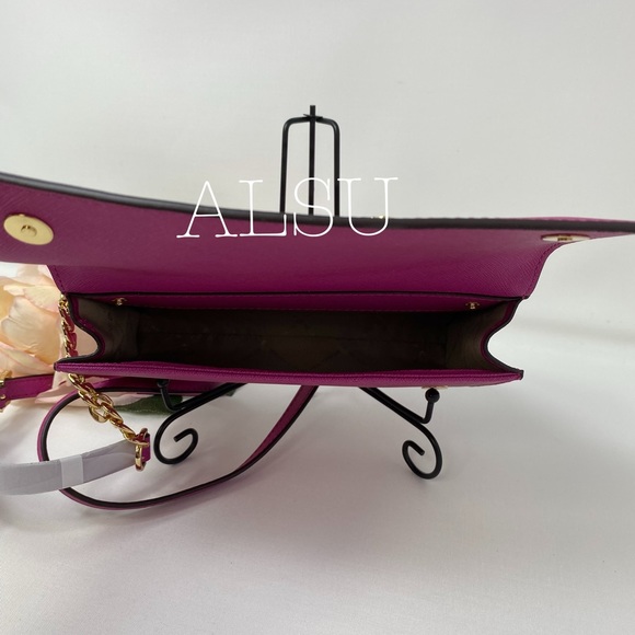 Michael Kors Clutch Wristlet xBody Fuchsia Leather - Picture 4 of 8